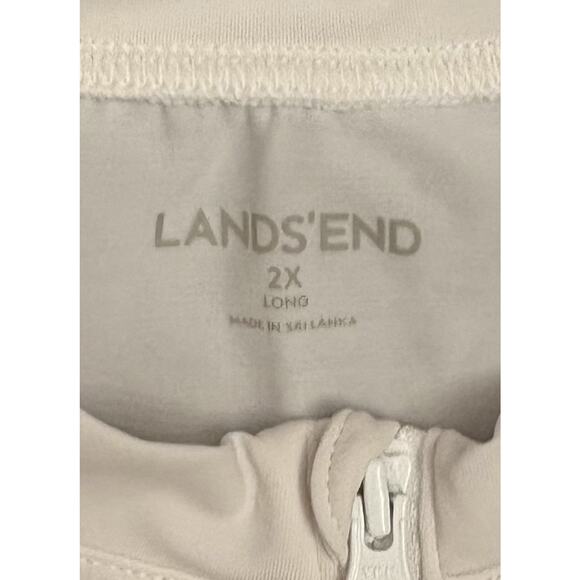 Lands’ End Women’s White 1/4 Zip Long Sleeve Performance Top Size 2X Long - Picture 2 of 4